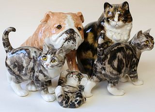 Six English Winstanley Porcelain Animals