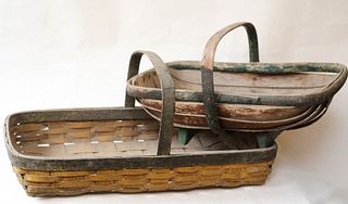 Two Antique Painted Carriers