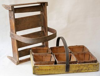 Two Antique Wood Carriers