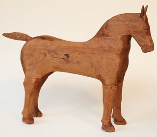 Antique Folk Art Carved Pine Horse