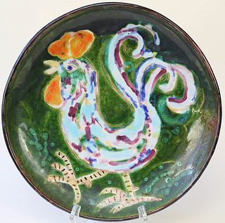 Pottery Rooster Charger