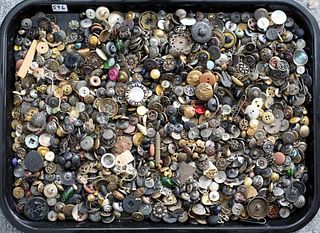 Tray Lot of Vintage and Antique Buttons