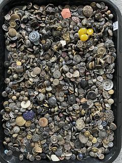 Tray Lot of Antique and Vintage Buttons