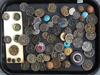 Tray Lot of Large Buttons