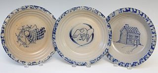 Three Eldreth Pottery Pie Plates