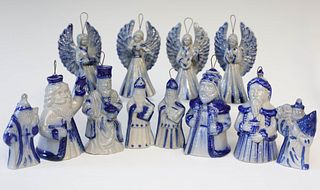 Twelve Eldreth Pottery Ornaments