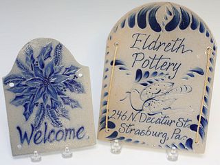 Two Eldreth Pottery Plaques