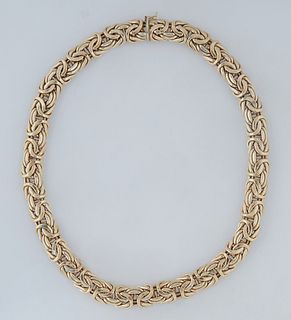 14K Yellow Gold Wheat Link Necklace, Italy, H.- 1/2 in., L.- 18 3/8 in., Wt.- 2.24 Troy Oz. Provenance: The Estate of Dr. Sue LeBlanc, Hammond, Louisi