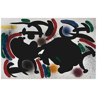 JOAN MIRÓ, Litografía original IV, from the suite of 12 Litografías originales, 1972, Unsigned, Lithography without print number, 12.2 x 18.8" (31 x 4