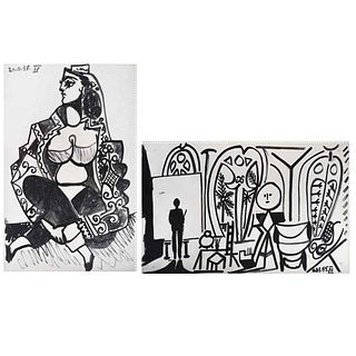 PABLO PICASSO, Untitled, form the binder Carnet 1, Unsigned and dated 21.II.55 on plate, Lithography without print number, 16.5 x 10.6" (42 x 27 cm)