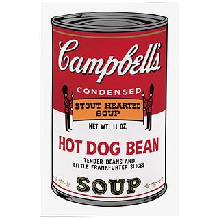 ANDY WARHOL, II. 59 : Campbell's II Hot Dog Bean Soup, With stamp on back, Serigraphs without print number, 31.8 x 18.8" (81 x 48 cm)