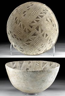 Prehistoric Anasazi Black-on-White Bowl Geometrics