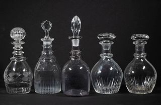(5) CRYSTAL DECANTERS