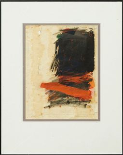 Ida Kohlmeyer (1912-1997, Louisiana), "Portent," 1961, serigraph heightened with oil on rice paper, pencil signed and dated lower right "Kohlmeyer '61