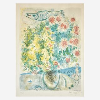 After Marc Chagall (French/Russian, 1887-1985) Roses et Mimosas from Nice et la Côte d'Azur