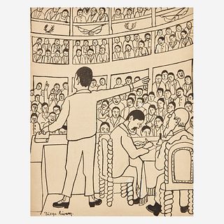 Diego Rivera (Mexican, 1886-1957) Untitled (Orator) Illustration for "Fermín"