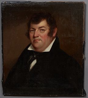 After Vaudechamp, "Portrait of a Gentleman," 19th c., oil on canvas, possibly Florent Louis Fortier, unsigned, unframed, H.- 27 in., W.- 23 in. Proven