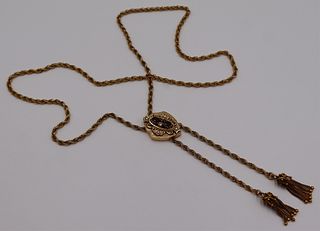 JEWELRY. Victorian 14kt Gold Slide Necklace with