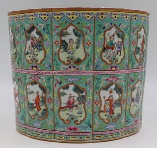 Chinese Famille Rose Enamel Decorated Jardiniere.