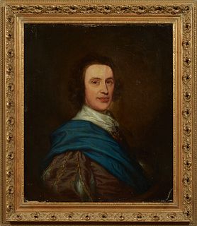 Continental School, "Portrait of a Gentleman," 17th c., oil on canvas, unsigned, presented in gilt and gesso frame, H.- 29 1/4 in., W.- 24 1/2 in., Fr