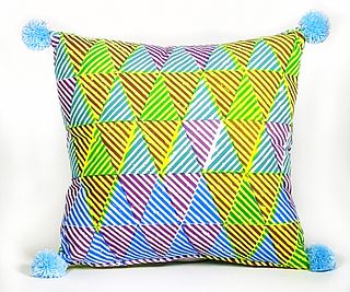 Festive Throw Pillow with pompoms
