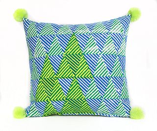 Festive Throw Pillow with pompoms