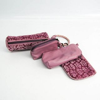 Bottega Veneta Intrecciato Multi-pouch Set Of 4 113063 Women's Leather,Suede Pouch Light Pink,Light Purple BF529236