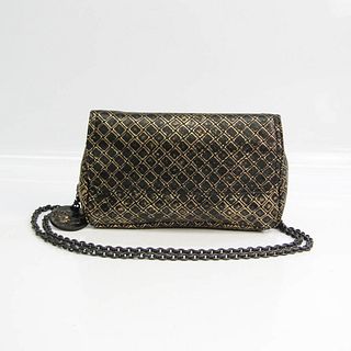 Bottega Veneta Intrecciomirage Women's Leather Shoulder Bag Black,Gold BF529243