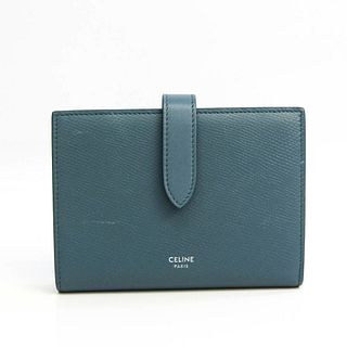 Celine Medium Strap Wallet Women's  Calfskin Middle Wallet (bi-fold) Navy BF529301