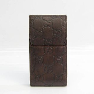 Gucci Guccissima Cigarette Case Leather Dark Brown Cigarette case 181716 BF529310