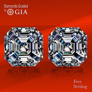10.02 carat diamond pair Square Emerald cut Diamond GIA Graded 1) 5.01 ct, Color H, VS1 2) 5.01 ct, Color I, VS1. Unmounted. Appraised Value: $503,000