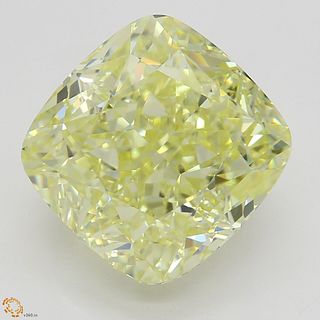 5.02 ct, Natural Fancy Yellow Even Color, IF, Cushion cut Diamond (GIA Graded), Unmounted, Appraised Value: $203,700 