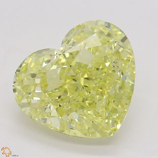 5.01 ct, Natural Fancy Intense Yellow Even Color, VS1, Heart cut Diamond (GIA Graded), Unmounted, Appraised Value: $284,500 