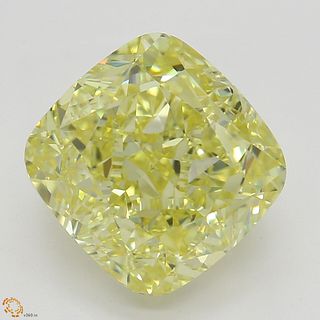 3.24 ct, Natural Fancy Yellow Even Color, VS1, Cushion cut Diamond (GIA Graded), Unmounted, Appraised Value: $64,100 