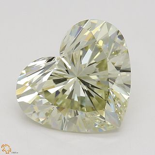 2.02 ct, Natural Fancy Light Brownish Greenish Yellow Even Color, VS2, Heart cut Diamond (GIA Graded), Unmounted, Appraised Value: $27,000 