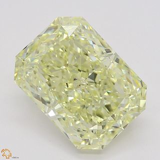 3.56 ct, Natural Fancy Light Yellow Even Color, VS2, Radiant cut Diamond (GIA Graded), Unmounted, Appraised Value: $54,800 