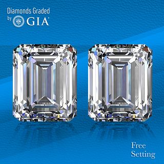 8.02 carat diamond pair Emerald cut Diamond GIA Graded 1) 4.01 ct, Color G, VVS1 2) 4.01 ct, Color G, VVS2. Unmounted. Appraised Value: $452,300 