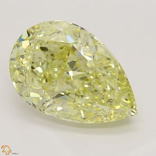 4.06 ct, Natural Fancy Yellow Even Color, IF, Pear cut Diamond (GIA Graded), Unmounted, Appraised Value: $146,100 
