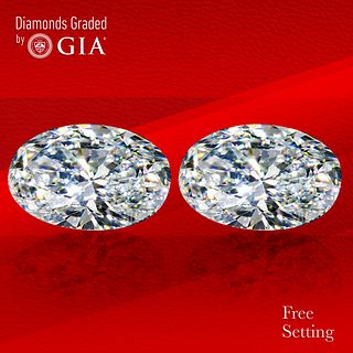 4.03 carat diamond pair Oval cut Diamond GIA Graded 1) 2.01 ct, Color D, VS2 2) 2.02 ct, Color D, VS2. Unmounted. Appraised Value: $105,900 