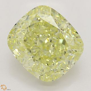 2.04 ct, Natural Fancy Light Yellow Even Color, VVS2, Cushion cut Diamond (GIA Graded), Unmounted, Appraised Value: $22,800 