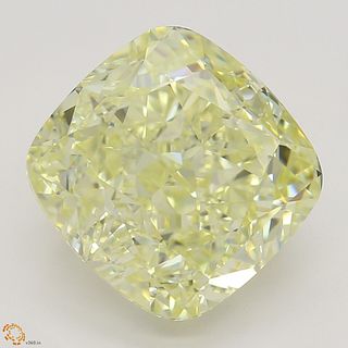 5.02 ct, Natural Fancy Yellow Even Color, VVS1, Cushion cut Diamond (GIA Graded), Unmounted, Appraised Value: $203,700 