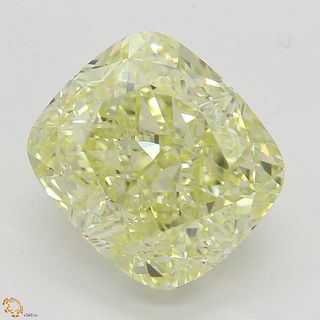 5.04 ct, Natural Fancy Light Yellow Even Color, IF, Cushion cut Diamond (GIA Graded), Unmounted, Appraised Value: $122,100 