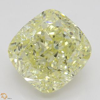 3.61 ct, Natural Fancy Light Yellow Even Color, IF, Cushion cut Diamond (GIA Graded), Unmounted, Appraised Value: $58,300 