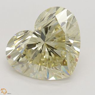 5.01 ct, Natural Fancy Light Brownish Yellow Even Color, VS1, Heart cut Diamond (GIA Graded), Unmounted, Appraised Value: $78,800 