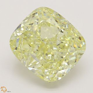 3.44 ct, Natural Fancy Yellow Even Color, VVS1, Cushion cut Diamond (GIA Graded), Unmounted, Appraised Value: $79,400 