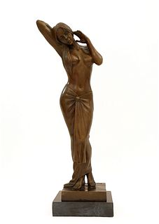 An Original Lost Wax Bronze Sculpture By Aldo Vitaleh