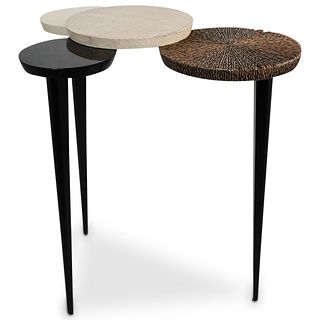 Ginger Brown Shagreen Accent Table
