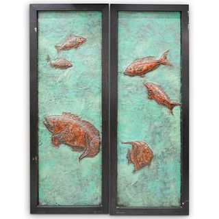 Monumental Architectural Salvage Fish Plaques