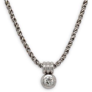 Platinum and Diamond Pendant Necklace