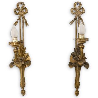 Pair Of French Dore Bronze Sconces